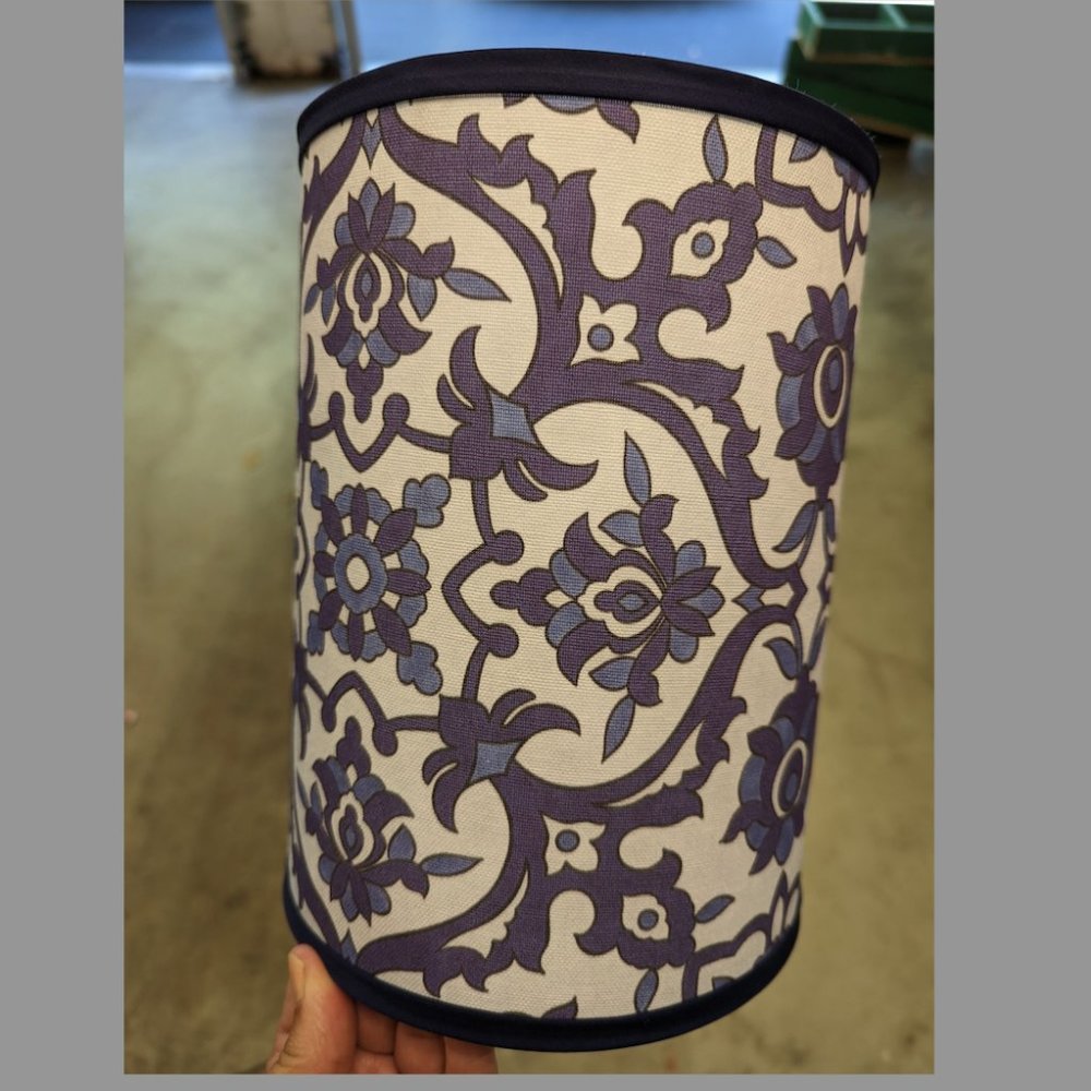 Blue Portuguese Azulejos Floral Tile Pattern Lampshade